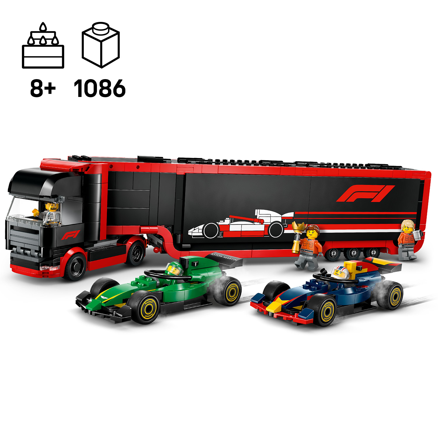 Camión Lego City F1 Con Coches Rb20 Y Amr24 F1