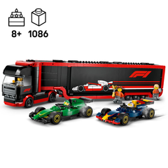Camión Lego City F1 Con Coches Rb20 Y Amr24 F1