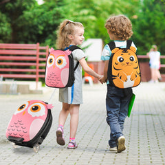 Juego de Maleta para Niños 2 Piezas Equipaje de Viaje 40 cm con Mochila 30 cm Rodante Ligero Portátil Aprobado por Aerolíneas Rosa