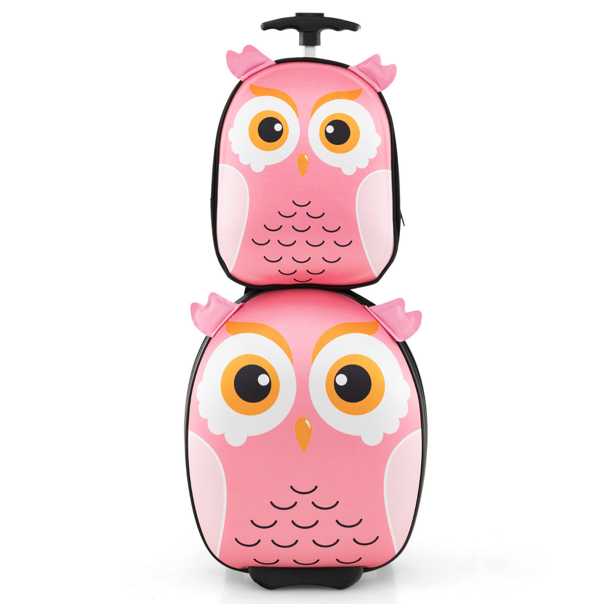 Juego de Maleta para Niños 2 Piezas Equipaje de Viaje 40 cm con Mochila 30 cm Rodante Ligero Portátil Aprobado por Aerolíneas Rosa