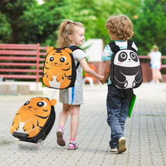 Juego de Maleta para Niños 2 Piezas Equipaje de Viaje 40 cm con Mochila 30 cm Rodante Ligero Portátil Aprobado por Aerolíneas Amarillo