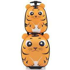 Juego de Maleta para Niños 2 Piezas Equipaje de Viaje 40 cm con Mochila 30 cm Rodante Ligero Portátil Aprobado por Aerolíneas Amarillo