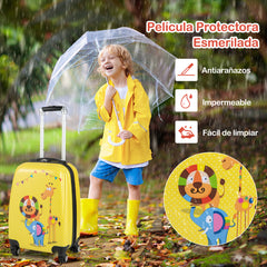 Juego de Maletas para Niños 2 Piezas Maleta y Mochila Unicornio Infantil con Ruedas y Asa Retráctil Maletas de Viaje Amarillo