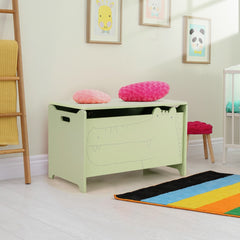 Juguetero Infantil con Bisagra de Seguridad Organizador para Habitación de Niños 60 x 33 x 37,5 cm-Verde