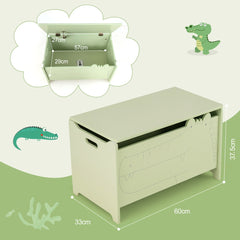 Juguetero Infantil con Bisagra de Seguridad Organizador para Habitación de Niños 60 x 33 x 37,5 cm-Verde