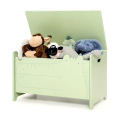 Juguetero Infantil con Bisagra de Seguridad Organizador para Habitación de Niños 60 x 33 x 37,5 cm-Verde