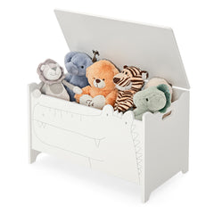 Juguetero Infantil con Bisagra de Seguridad Organizador para Habitación de Niños 60 x 33 x 37,5 cm-Blanco