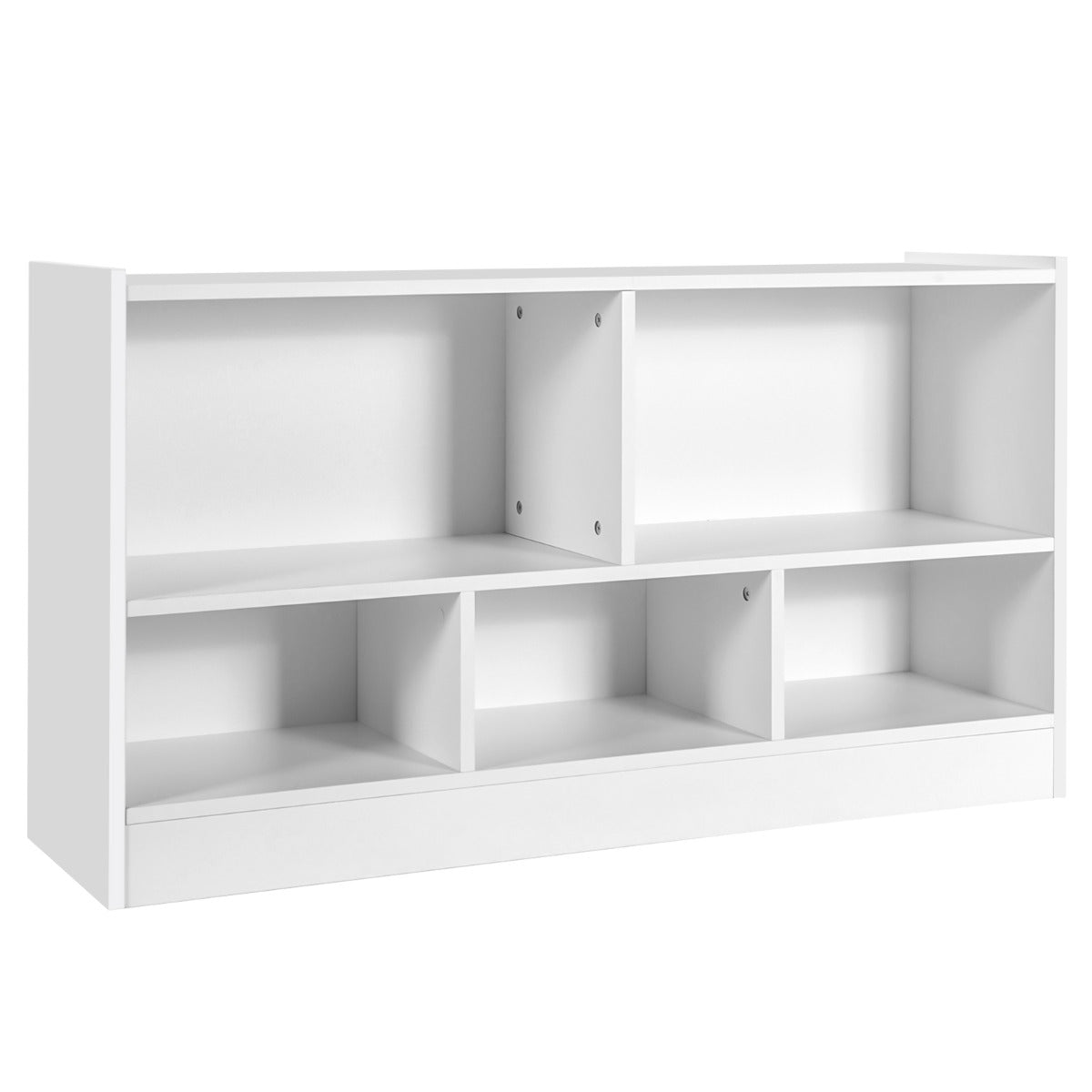 Librería para Niños y Organizador Juguetes Mueble de 5 Cubos para Juguetes Muñecas Libros Estante de Madera con 5 Compartimientos Blanco