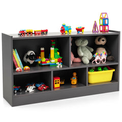 Librería para Niños y Organizador Juguetes Mueble de 5 Cubos para Juguetes Muñecas Libros Estante de Madera con 5 Compartimientos Gris