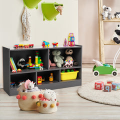 Librería para Niños y Organizador Juguetes Mueble de 5 Cubos para Juguetes Muñecas Libros Estante de Madera con 5 Compartimientos Gris