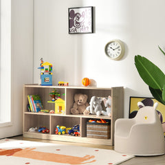 Librería para Niños y Organizador Juguetes Mueble de 5 Cubos para Juguetes Muñecas Libros Estante de Madera con 5 Compartimientos Natural