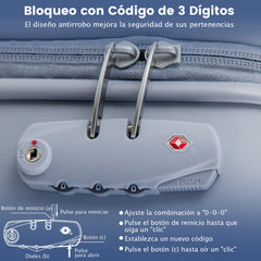 Maleta de Viaje Cabina de 20 Pulgadas Equipaje Rígido con Ruedas Giratorias Equipaje de Mano con Asa Altura Ajustable Valija Liviana Azul