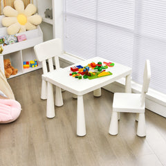 Set con Mesa y 2 Sillas para Niños Comer Dibujar Escribir y Hacer Manualidades Blanco 76,5 x 54,5 x 49,5 cm