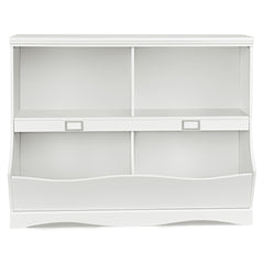 Estantería Almacenaje con 2 Compartimentos y 2 Contenedores para Dormitorio y Salón Organizador de Juguetes 105,5 x 39,5 x 84 cm Blanco