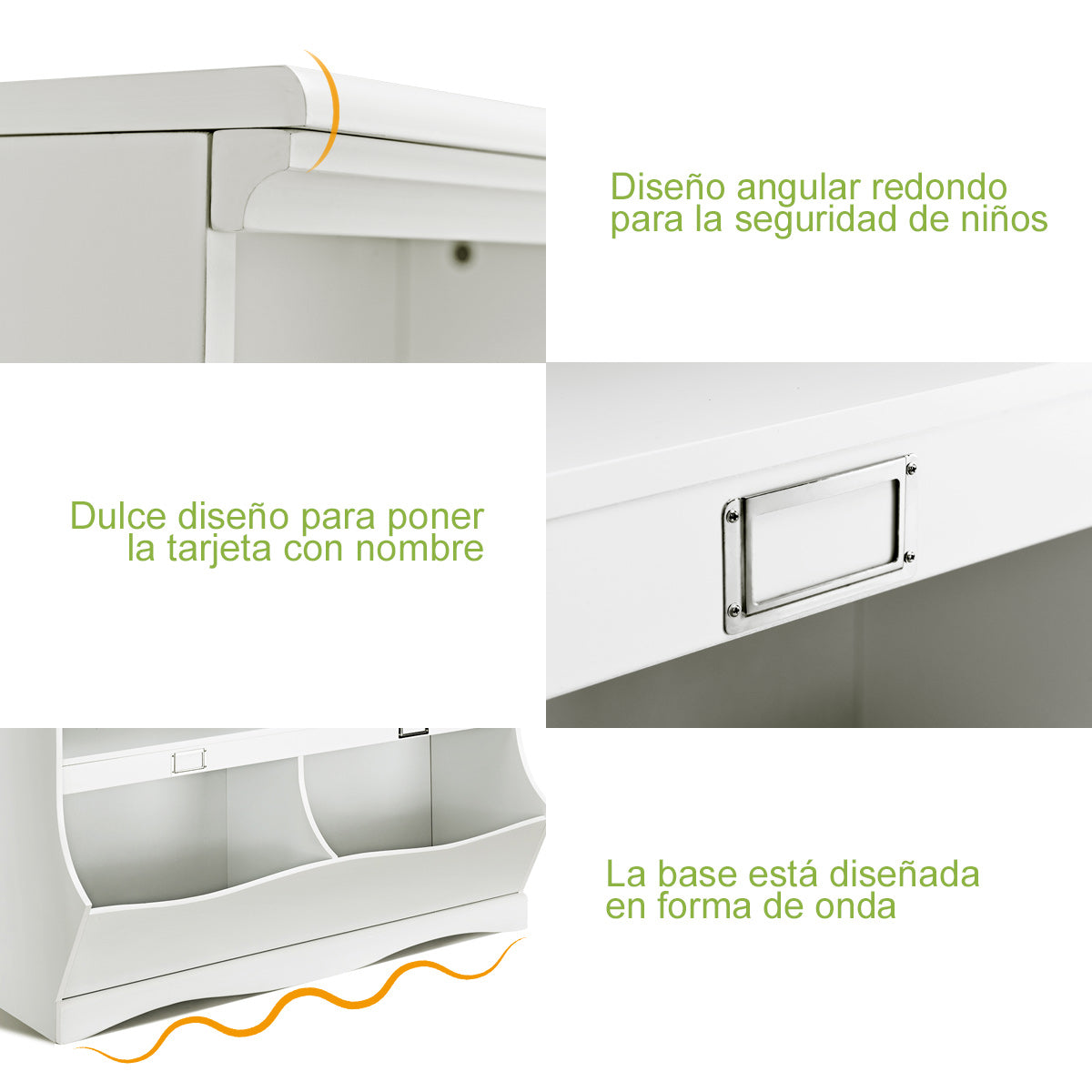 Estantería Almacenaje con 2 Compartimentos y 2 Contenedores para Dormitorio y Salón Organizador de Juguetes 105,5 x 39,5 x 84 cm Blanco