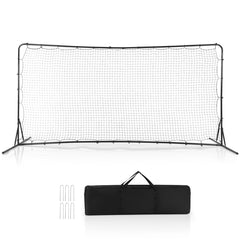 Red Rebotador de Fútbol para Todo Tipo de Clima Bolsa de Transporte 6 Estacas para Suelo Fácil Instalación para Patio Parque 372,5x182,5cm Negro
