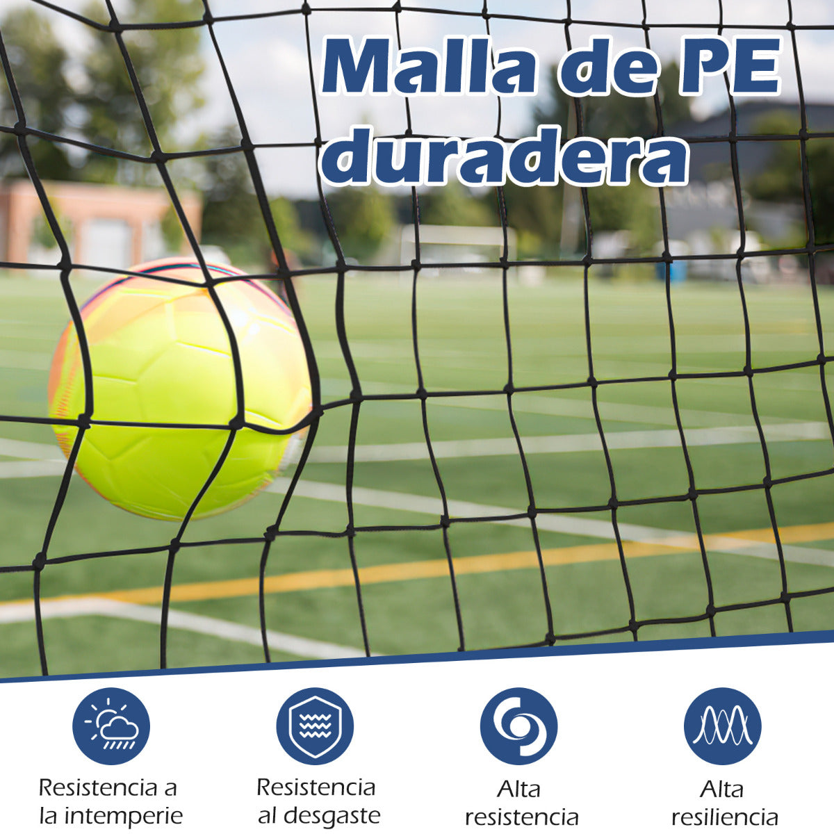 Red Rebotador de Fútbol para Todo Tipo de Clima Bolsa de Transporte 6 Estacas para Suelo Fácil Instalación para Patio Parque 372,5x182,5cm Negro