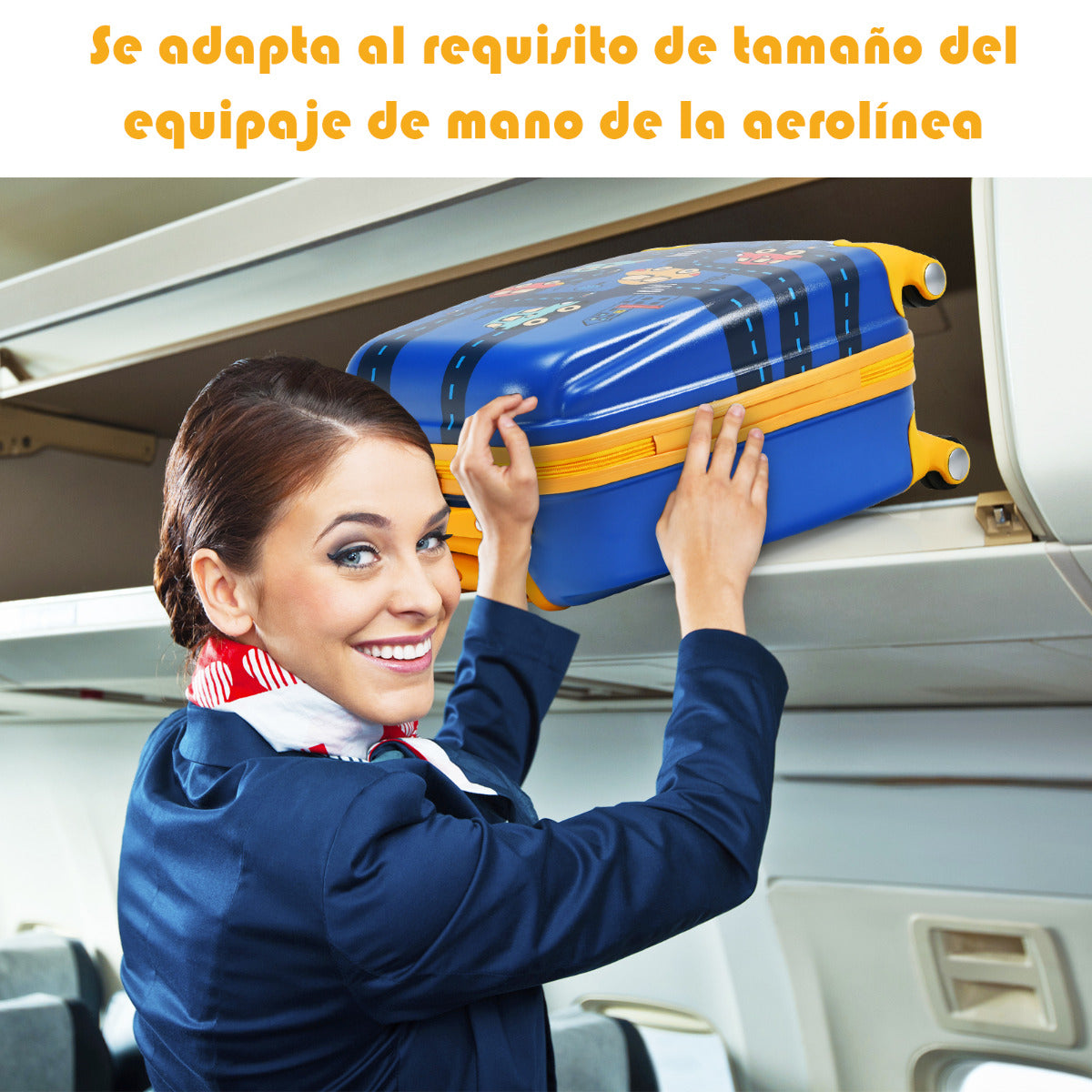 Set 2 Maletas para Niños Mochila 24 cm con Mango Retráctil y Maleta 32 cm con Ruedas Equipaje de Viaje Azul