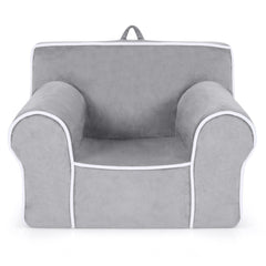 Sillón Infantil Relleno de Espuma Tapizado con Tela de Terciopelo y Relleno de Esponja Pequeños de 0-5 Años 68 x 46 x 50 cm Gris
