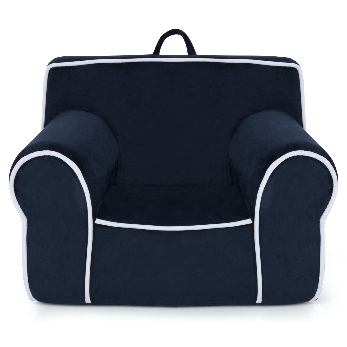Sillón Infantil Relleno de Espuma Tapizado con Tela de Terciopelo y Relleno de Esponja Pequeños de 0-5 Años 68 x 46 x 50 cm Azul Marino
