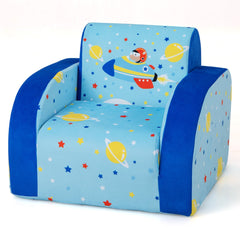 Sillones Infantiles Convertible 3 en 1 para Niños 0-4 Años Sofá Cama con Asiento Acolchado de Espuma Tela Terciopelo 92 x 47,5 x 40 cm Azul