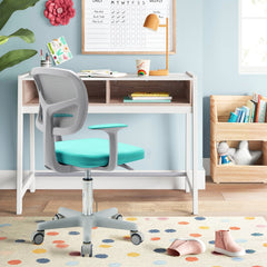 Silla Ergonómica para Escritorio para Niños con Ruedas Silla Giratoria de Ordenador Altura Regulable Soporte Lumbar Turquesa