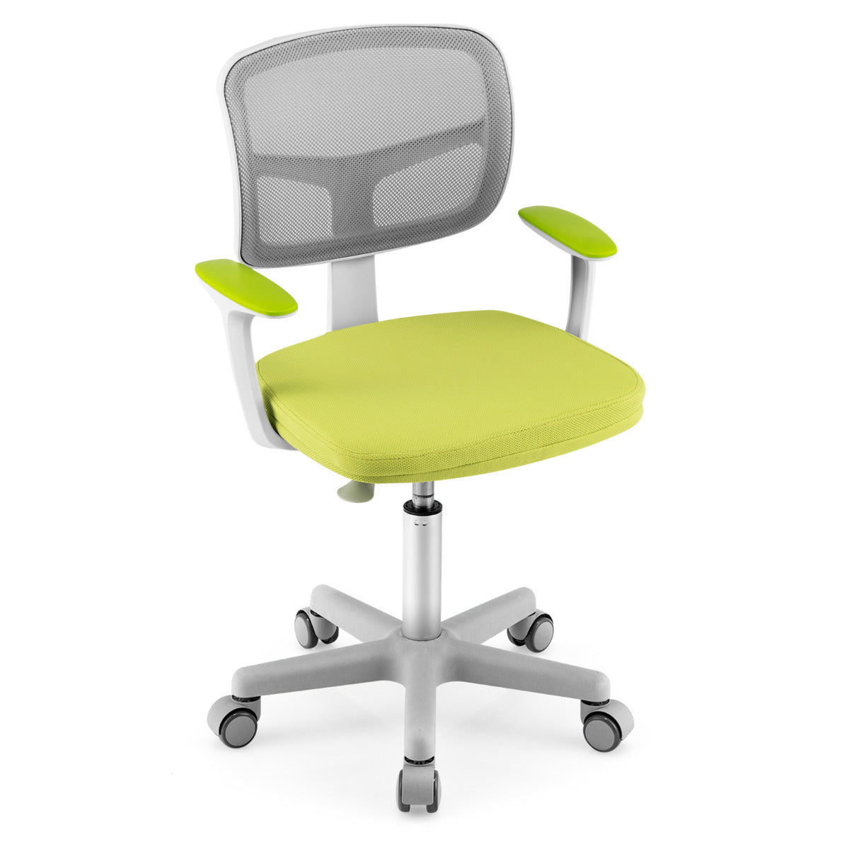 Silla Ergonómica para Escritorio para Niños con Ruedas Silla Giratoria de Ordenador Altura Regulable Soporte Lumbar Verde