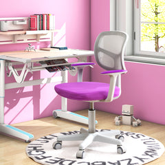 Silla Ergonómica para Escritorio para Niños con Ruedas Silla Giratoria de Ordenador Altura Regulable Soporte Lumbar Violeta