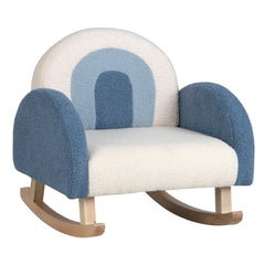 Silla Mecedora Infantil Sofá Individual Tapizado para Niños 3-5 Años Sillón Moderno para Guardería 50,5 x 49 x 50,5 cm Azul