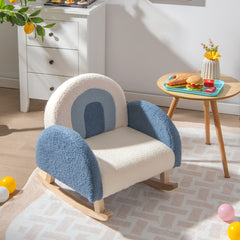 Silla Mecedora Infantil Sofá Individual Tapizado para Niños 3-5 Años Sillón Moderno para Guardería 50,5 x 49 x 50,5 cm Azul