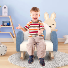 Silla Mecedora Infantil Sofá Individual Tapizado para Niños 3-5 Años Sillón Moderno para Guardería 50,5 x 49 x 50,5 cm Azul
