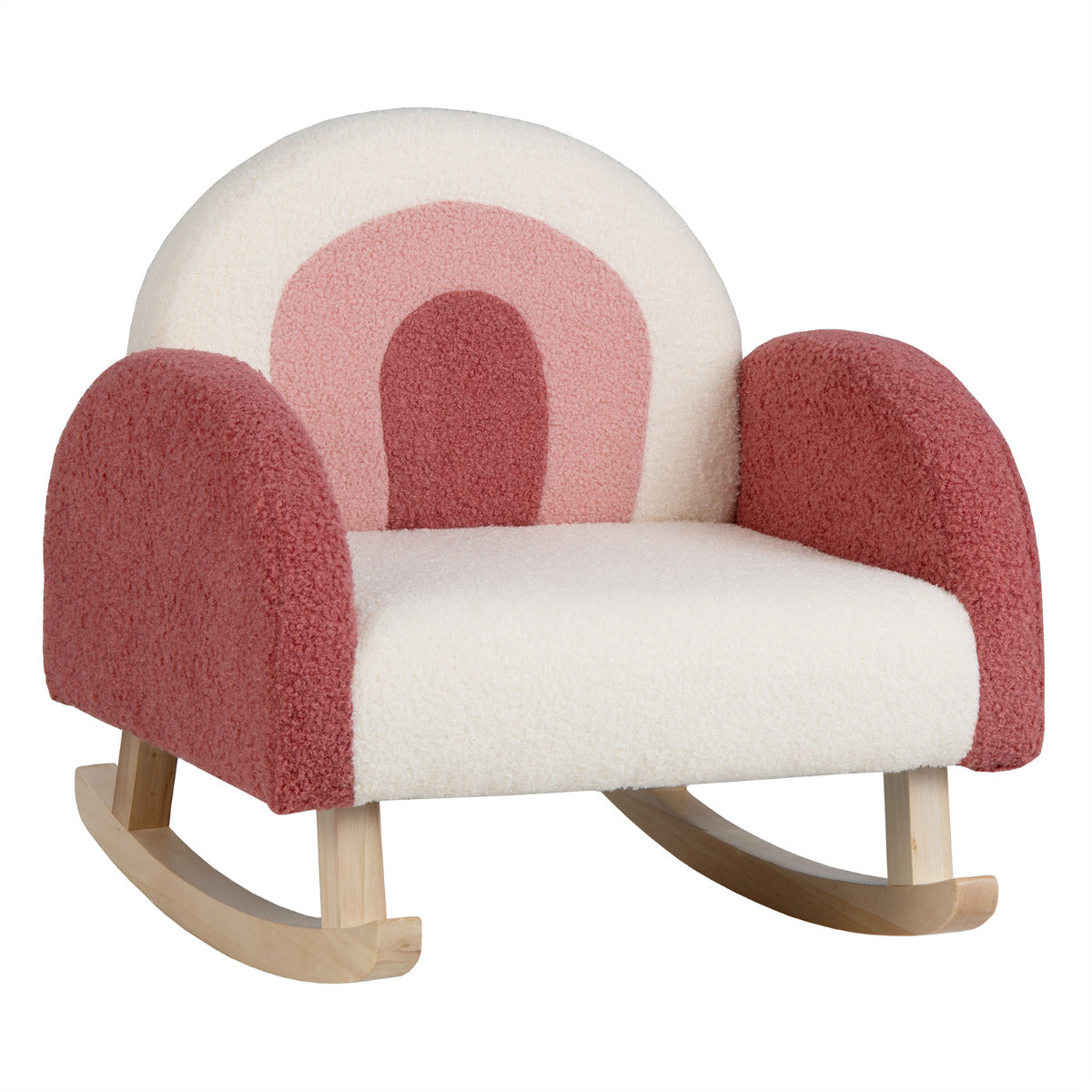 Silla Mecedora Infantil Sofá Individual Tapizado para Niños 3-5 Años Sillón Moderno para Guardería 50,5 x 49 x 50,5 cm Rojo