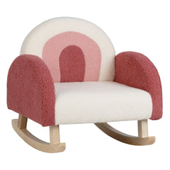 Silla Mecedora Infantil Sofá Individual Tapizado para Niños 3-5 Años Sillón Moderno para Guardería 50,5 x 49 x 50,5 cm Rojo