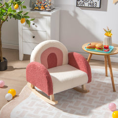 Silla Mecedora Infantil Sofá Individual Tapizado para Niños 3-5 Años Sillón Moderno para Guardería 50,5 x 49 x 50,5 cm Rojo