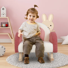 Silla Mecedora Infantil Sofá Individual Tapizado para Niños 3-5 Años Sillón Moderno para Guardería 50,5 x 49 x 50,5 cm Rojo