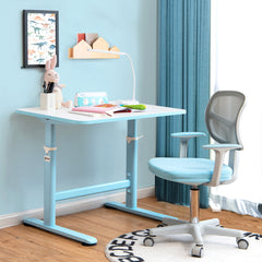 Silla Ergonómica para Escritorio para Niños con Ruedas Silla Giratoria de Ordenador Altura Regulable Soporte Lumbar Azul