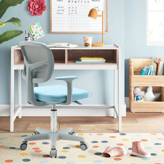 Silla Ergonómica para Escritorio para Niños con Ruedas Silla Giratoria de Ordenador Altura Regulable Soporte Lumbar Azul
