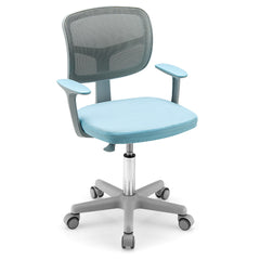 Silla Ergonómica para Escritorio para Niños con Ruedas Silla Giratoria de Ordenador Altura Regulable Soporte Lumbar Azul