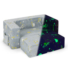 Sofá de Juegos para Niños con Otomanas Sofá Infantil Plegable y Luminoso con Funda Extraíble y Lavable para Bebés 107 x 52 x 41,5 cm Gris