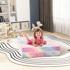 Sofá Infantil Sofá Modular para Niños Brilla en la Oscuridad con Cojín Funda Lavable a Máquina y Relleno de Espuma para Niños 3+ Años Rosa