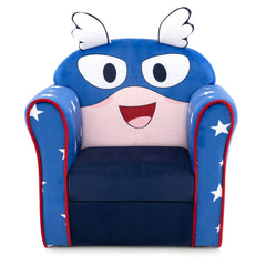Sillón Infantil Tapizado Marco de Madera Superficie de Terciopelo Relleno de Espuma Sofá para Niños para Dormitorio 50 x 40 x 54 cm Azul