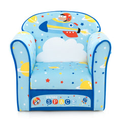 Sillón Infantil Tapizado Sofá para Niños con Marco de Madera Superficie de Terciopelo Relleno de Espuma para Dormitorio 50 x 40 x 54 cm Azul
