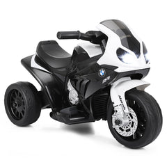 Moto Montable para Niños Motocicleta con Ruedines Faros Música 3 Ruedas Alimentada a Batería Negro 66 x 37 x 44,5 cm